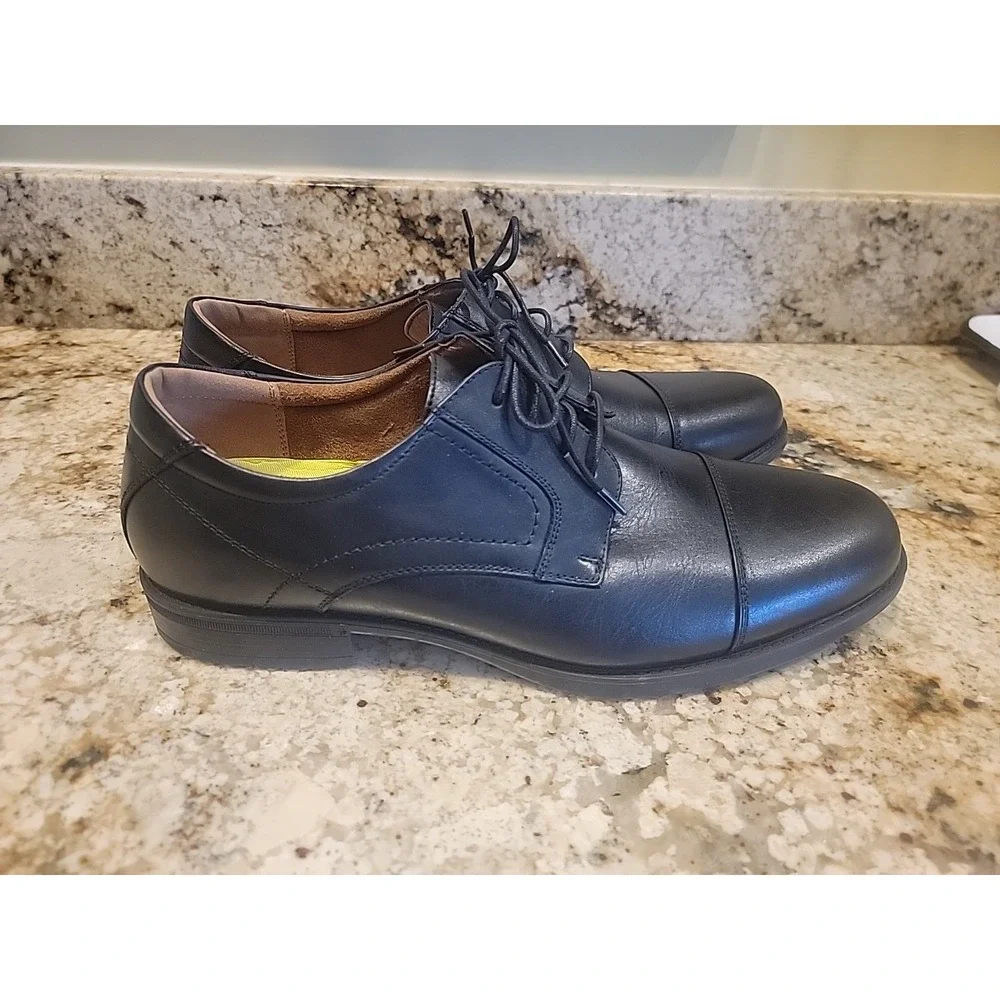 Men's Florsheim Black Cap Toe Comfortech With Ortholite Dress Shoe Sz 13D NWOB